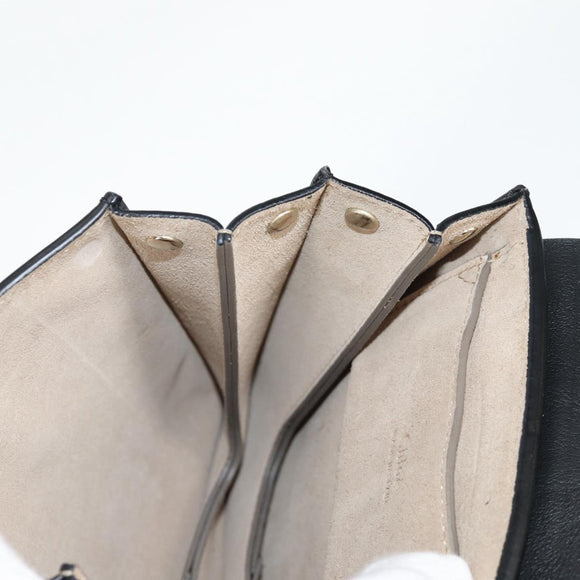 Chloe Fay Shoulder Bag Suede Leather Black Gold Auth am8892V