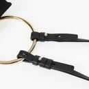 Chloe Fay Shoulder Bag Suede Leather Black Gold Auth am8892V-8