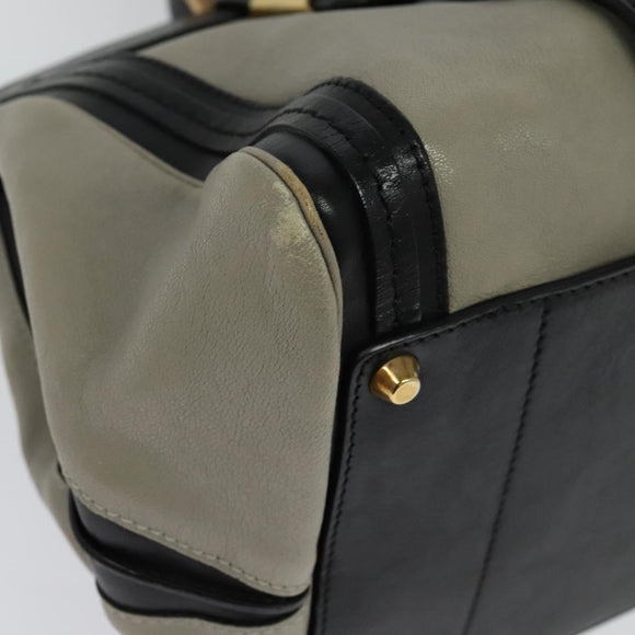 Chloe Alice Hand Bag Leather 2way Black Gold Auth am8896