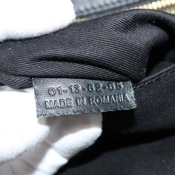 Chloe Alice Hand Bag Leather 2way Black Gold Auth am8896