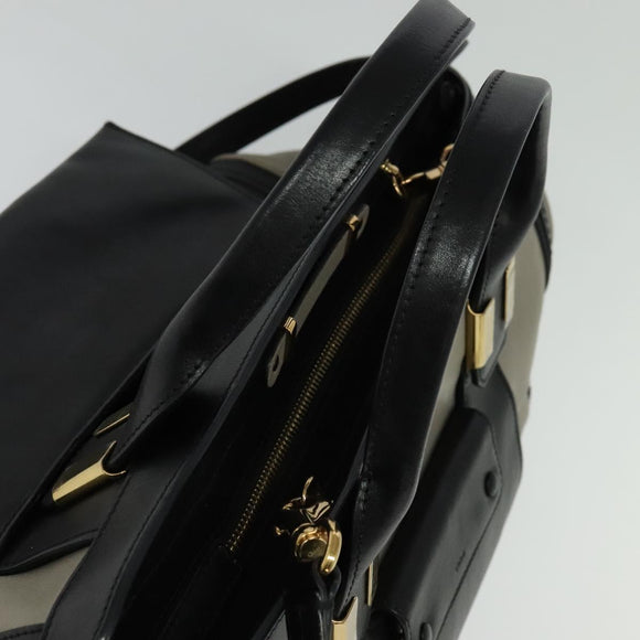 Chloe Alice Hand Bag Leather 2way Black Gold Auth am8896