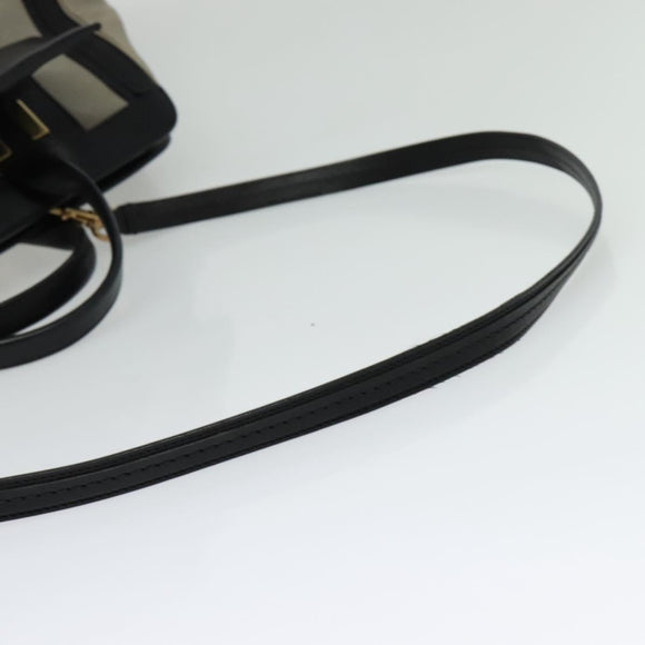 Chloe Alice Hand Bag Leather 2way Black Gold Auth am8896