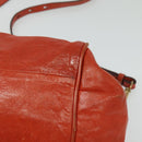 Chloe Etel Hand Bag Leather 2way Orange Gold Auth am8897-13