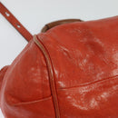 Chloe Etel Hand Bag Leather 2way Orange Gold Auth am8897-14