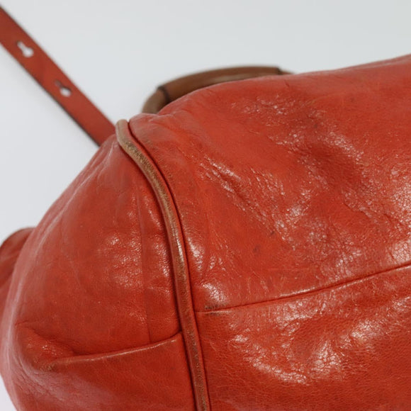 Chloe Etel Hand Bag Leather 2way Orange Gold Auth am8897