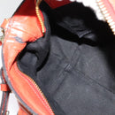 Chloe Etel Hand Bag Leather 2way Orange Gold Auth am8897-20