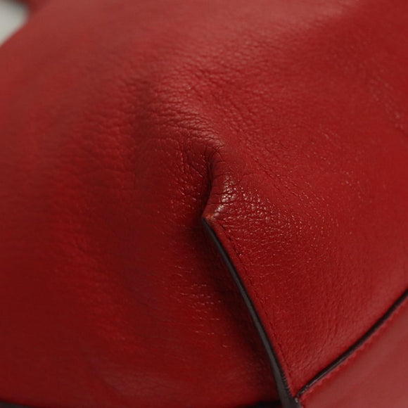 Chloe Dylan Tote Bag Leather Red Gold Auth am8898