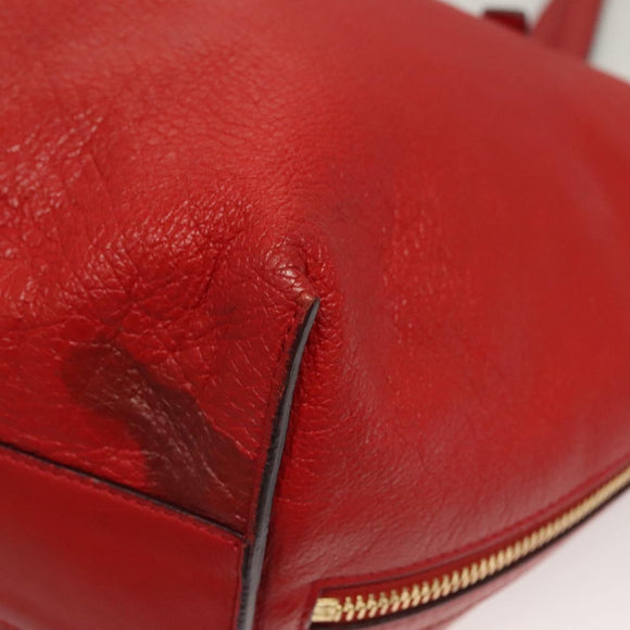 Chloe Dylan Tote Bag Leather Red Gold Auth am8898