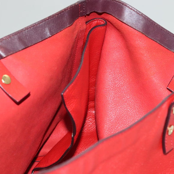 Chloe Dylan Tote Bag Leather Red Gold Auth am8898