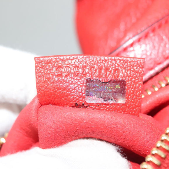 Chloe Dylan Tote Bag Leather Red Gold Auth am8898