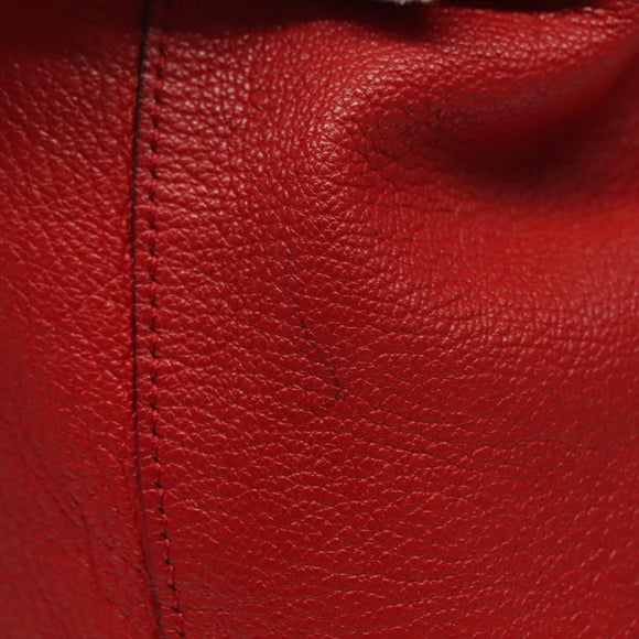 Chloe Dylan Tote Bag Leather Red Gold Auth am8898