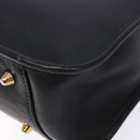 Coach Shoulder Bag Leather Black Gold Auth am8902