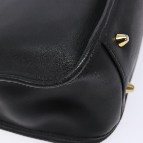 Coach Shoulder Bag Leather Black Gold Auth am8902