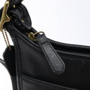 Coach Shoulder Bag Leather Black Gold Auth am8902-9