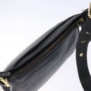 Coach Shoulder Bag Leather Black Gold Auth am8902-6
