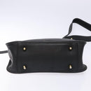 Coach Shoulder Bag Leather Black Gold Auth am8902-5
