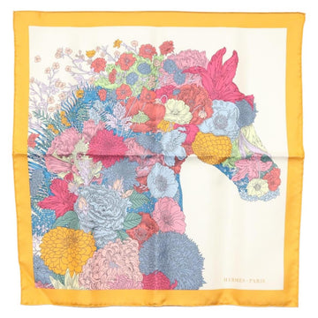 HERMES Carre 45 Scarf ""ROBE LEGERE"" Silk Orange Auth am8904