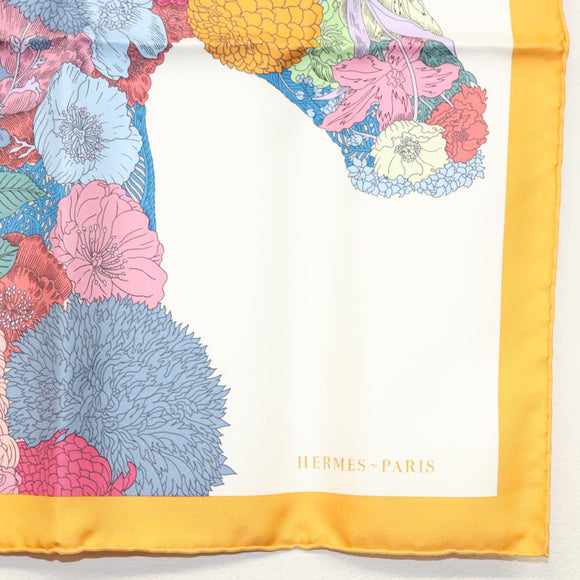 HERMES Carre 45 Scarf ""ROBE LEGERE"" Silk Orange Auth am8904