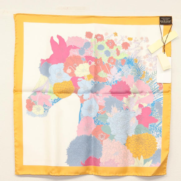 HERMES Carre 45 Scarf ""ROBE LEGERE"" Silk Orange Auth am8904