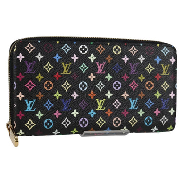 LOUIS VUITTON Monogram Multicolor Zippy Wallet Wallet Black M60243 Auth am8910V