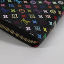 LOUIS VUITTON Monogram Multicolor Zippy Wallet Wallet Black M60243 Auth am8910V-16