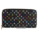 LOUIS VUITTON Monogram Multicolor Zippy Wallet Wallet Black M60243 Auth am8910V-13