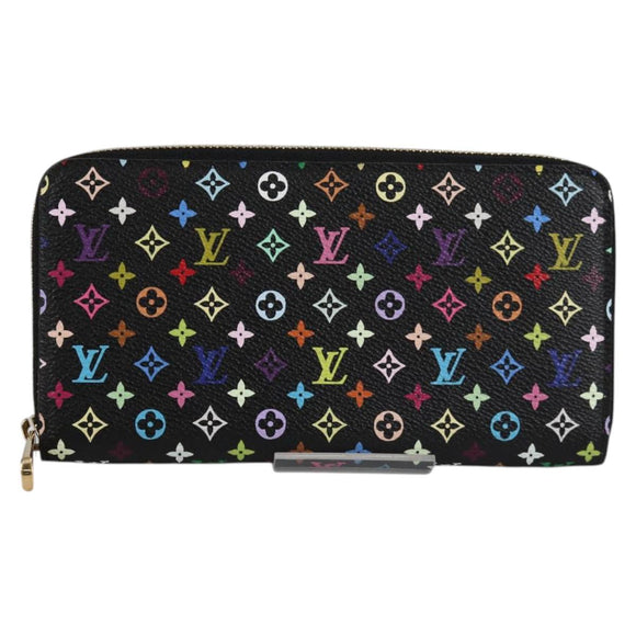 LOUIS VUITTON Monogram Multicolor Zippy Wallet Wallet Black M60243 Auth am8910V