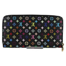 LOUIS VUITTON Monogram Multicolor Zippy Wallet Wallet Black M60243 Auth am8910V-2