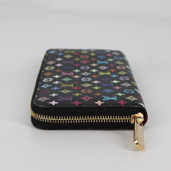 LOUIS VUITTON Monogram Multicolor Zippy Wallet Wallet Black M60243 Auth am8910V