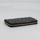 LOUIS VUITTON Monogram Multicolor Zippy Wallet Wallet Black M60243 Auth am8910V-5