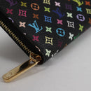 LOUIS VUITTON Monogram Multicolor Zippy Wallet Wallet Black M60243 Auth am8910V-14