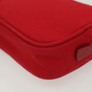 PRADA Pouch Canvas Red Silver Auth am8913-11