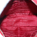 PRADA Pouch Canvas Red Silver Auth am8913-14