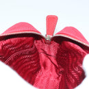 PRADA Pouch Canvas Red Silver Auth am8913-15