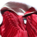 PRADA Pouch Canvas Red Silver Auth am8913-16