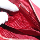 PRADA Pouch Canvas Red Silver Auth am8913-17