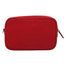 PRADA Pouch Canvas Red Silver Auth am8913-3