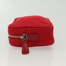 PRADA Pouch Canvas Red Silver Auth am8913-5
