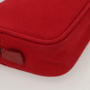 PRADA Pouch Canvas Red Silver Auth am8913-8