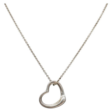 TIFFANY&Co. Open heart Necklace Ag925 Silver Auth am8914
