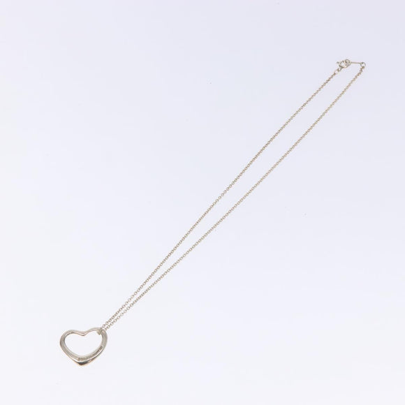 TIFFANY&Co. Open heart Necklace Ag925 Silver Auth am8914