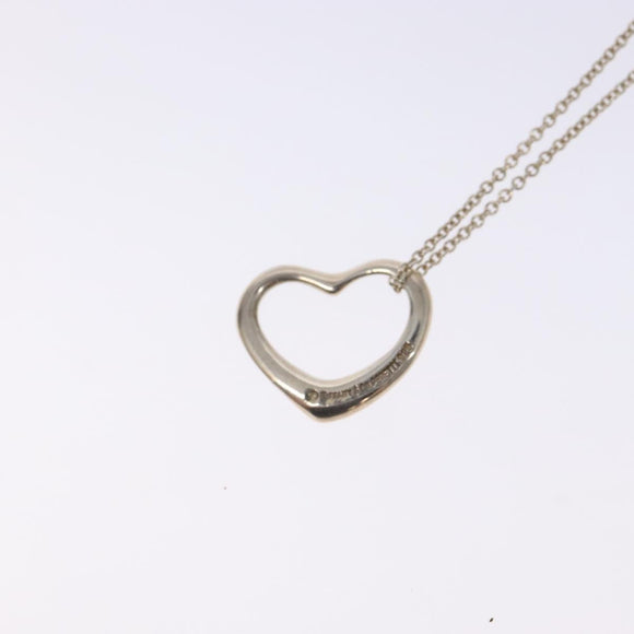 TIFFANY&Co. Open heart Necklace Ag925 Silver Auth am8914