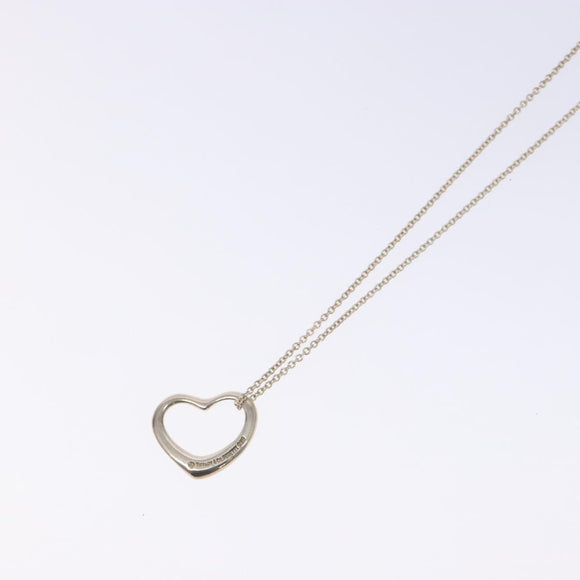 TIFFANY&Co. Open heart Necklace Ag925 Silver Auth am8914