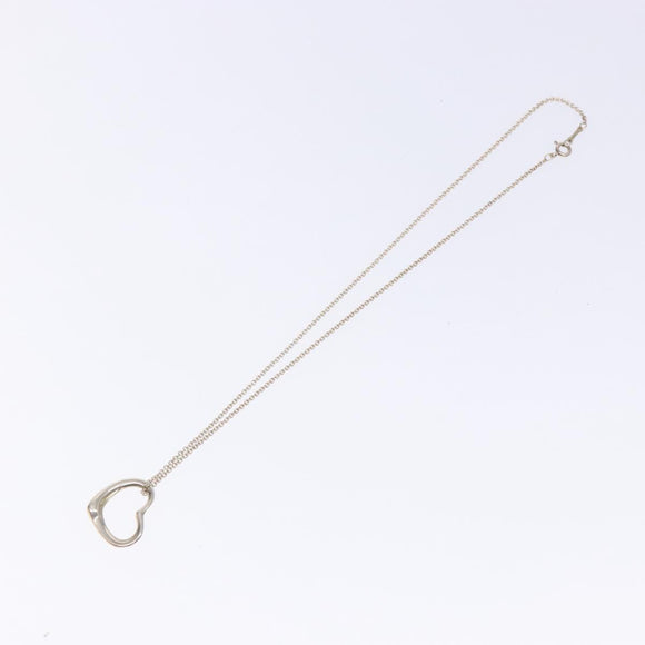 TIFFANY&Co. Open heart Necklace Ag925 Silver Auth am8914