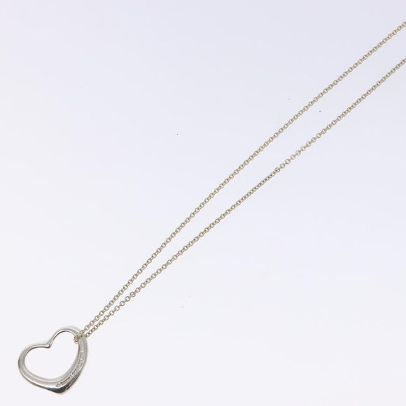 TIFFANY&Co. Open Heart Necklace Ag925 Silver Auth am8916