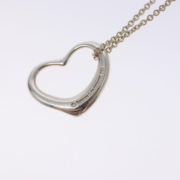 TIFFANY&Co. Open Heart Necklace Ag925 Silver Auth am8916