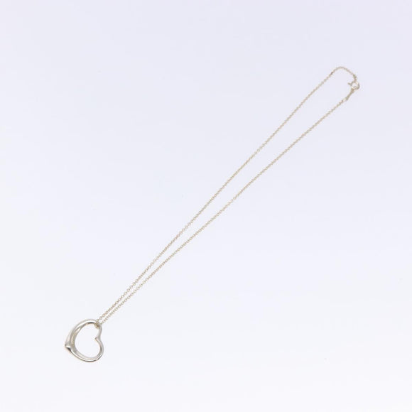 TIFFANY&Co. Open Heart Necklace Ag925 Silver Auth am8916