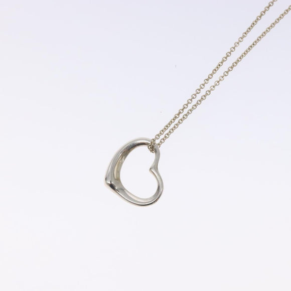 TIFFANY&Co. Open Heart Necklace Ag925 Silver Auth am8916