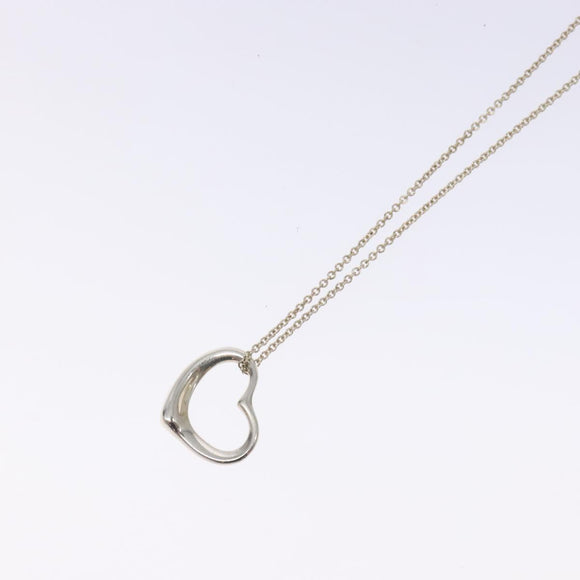 TIFFANY&Co. Open Heart Necklace Ag925 Silver Auth am8916