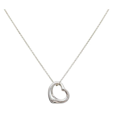 TIFFANY&Co. Open Heart Necklace Ag925 Silver Auth am8917